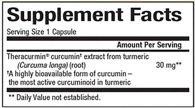 Natural Factors Theracurmin Ingredients