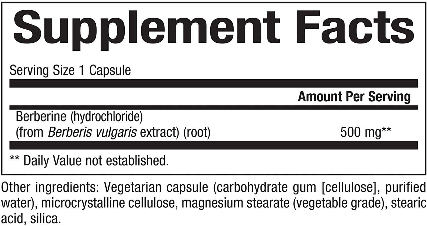 Natural Factors WellBetX Berberine 500 mg Ingredients