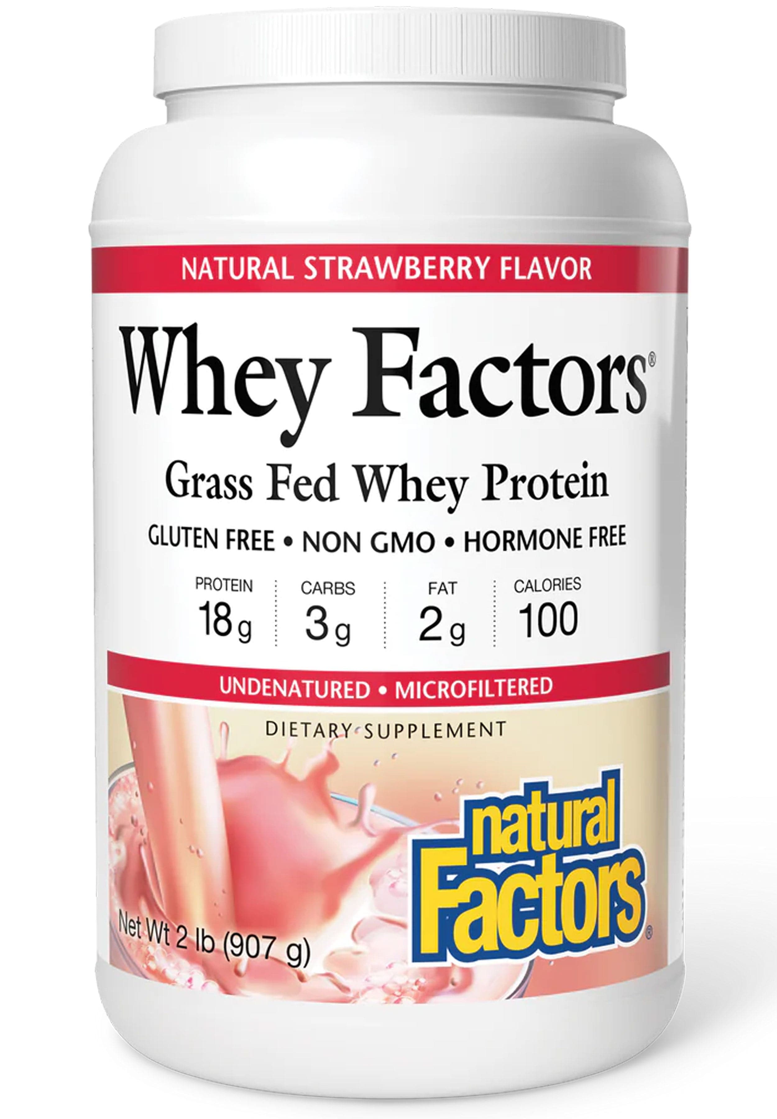 Natural Factors Whey Factors Powder Mix Strawberry
