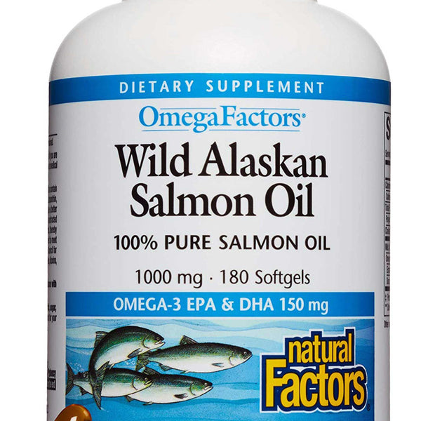 Natural Factors Wild Alaskan Salmon Oil 1000 mg 180 Softgels