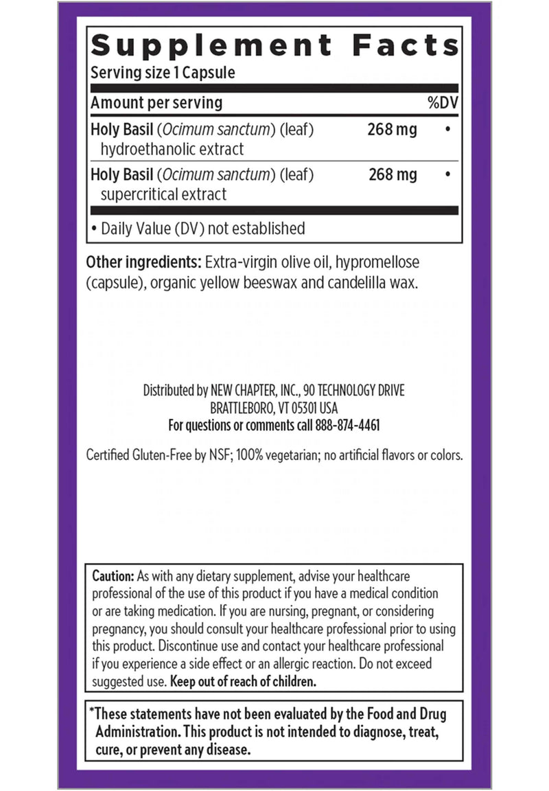 New Chapter Holy Basil Force Ingredients