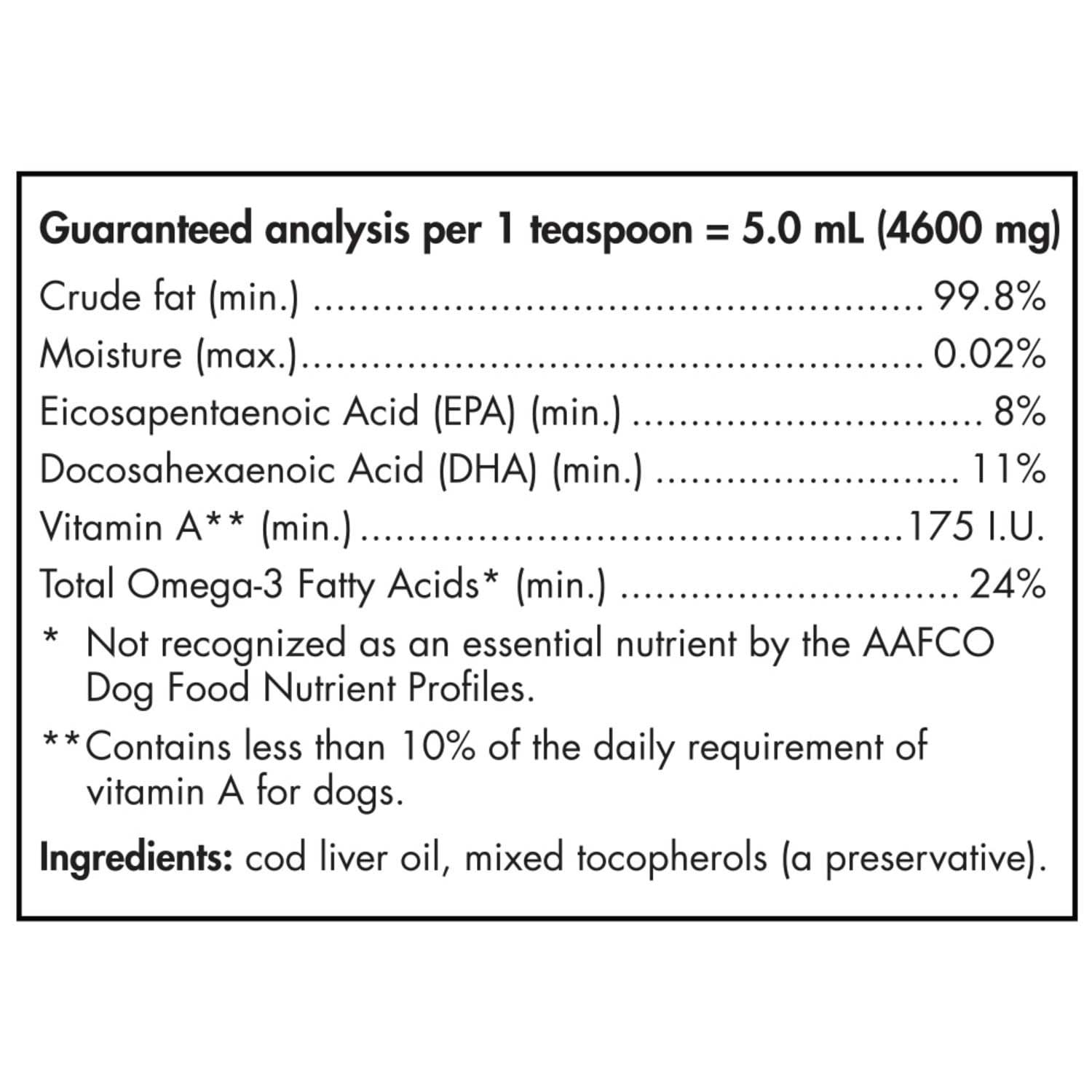 Nordic naturals pet sales cod liver oil