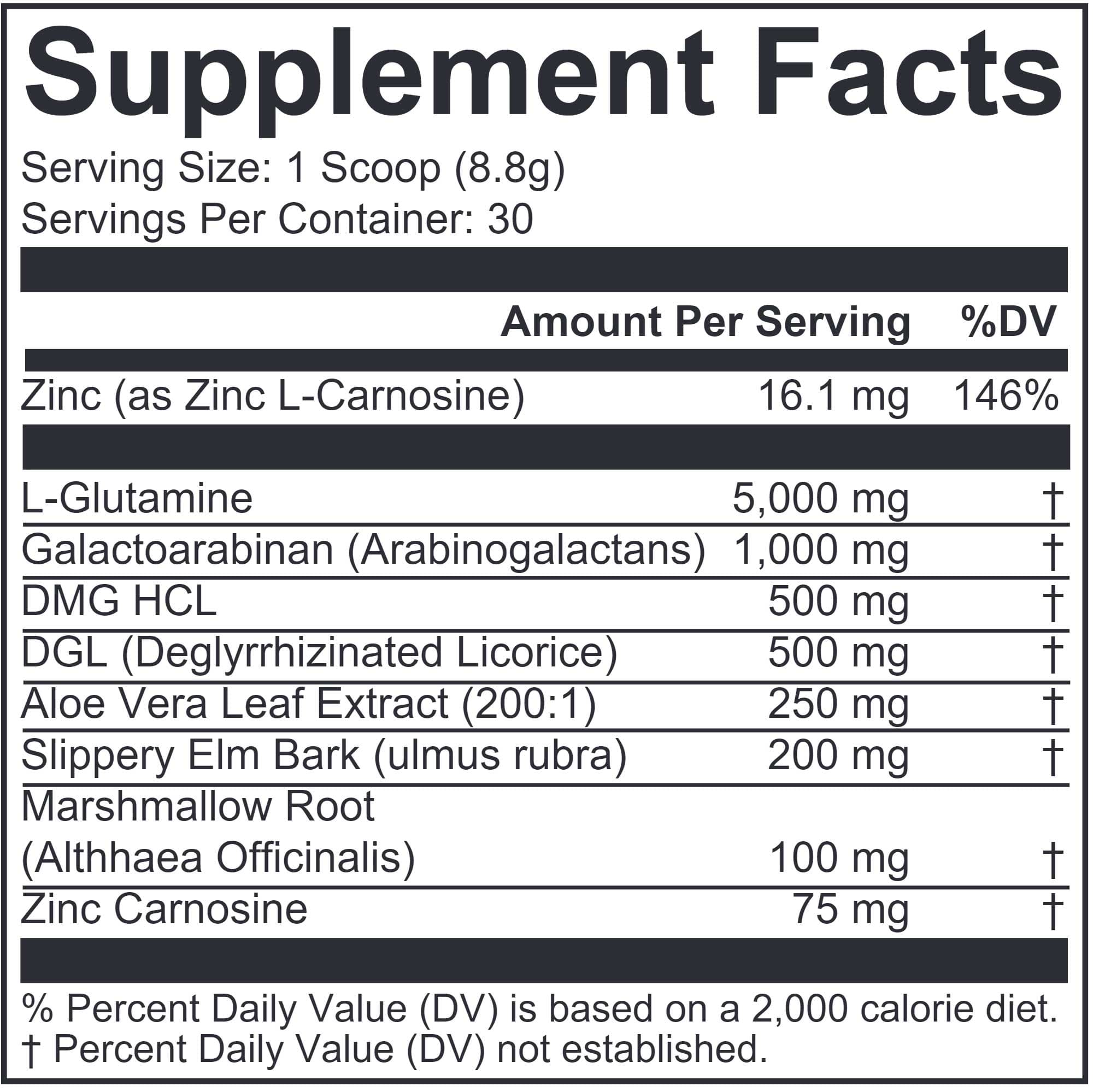 Nutritional Frontiers GI Complete Powder Ingredients