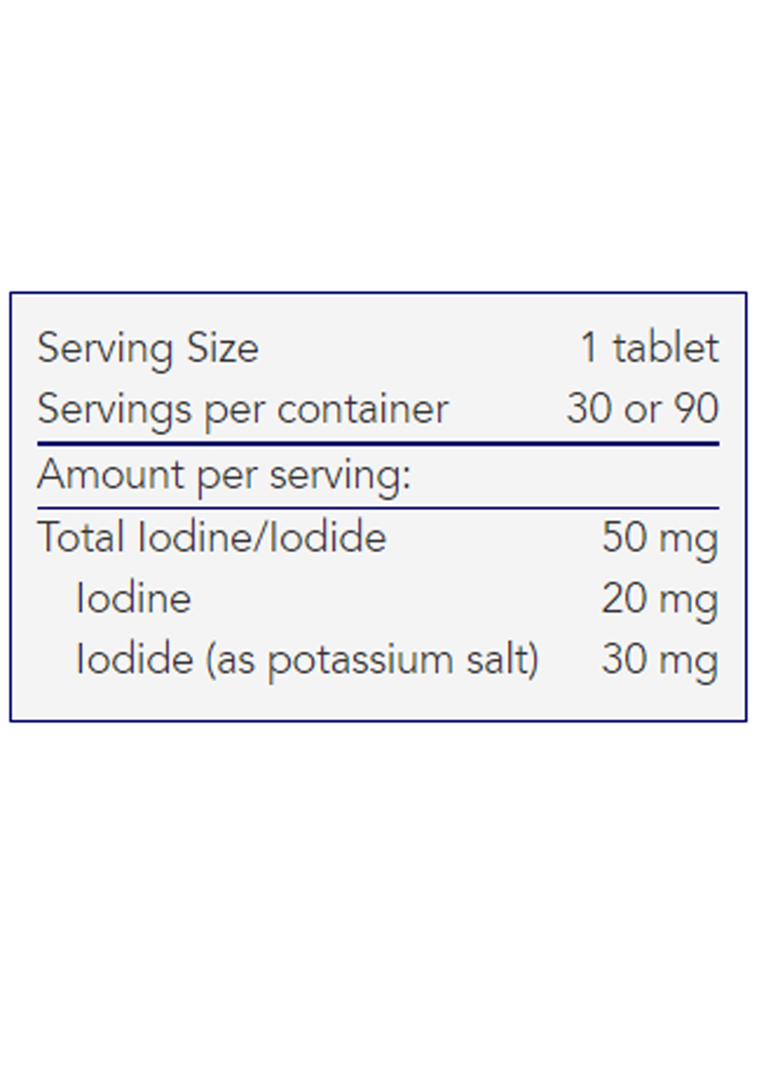 Optimox Iodoral IOD 50 Ingredients