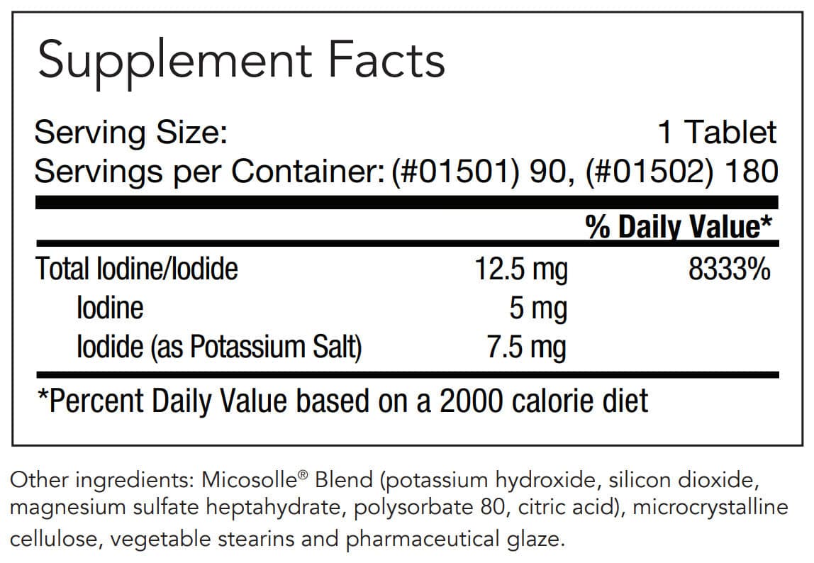 Optimox Iodoral IOD 12.5 mg Ingredients