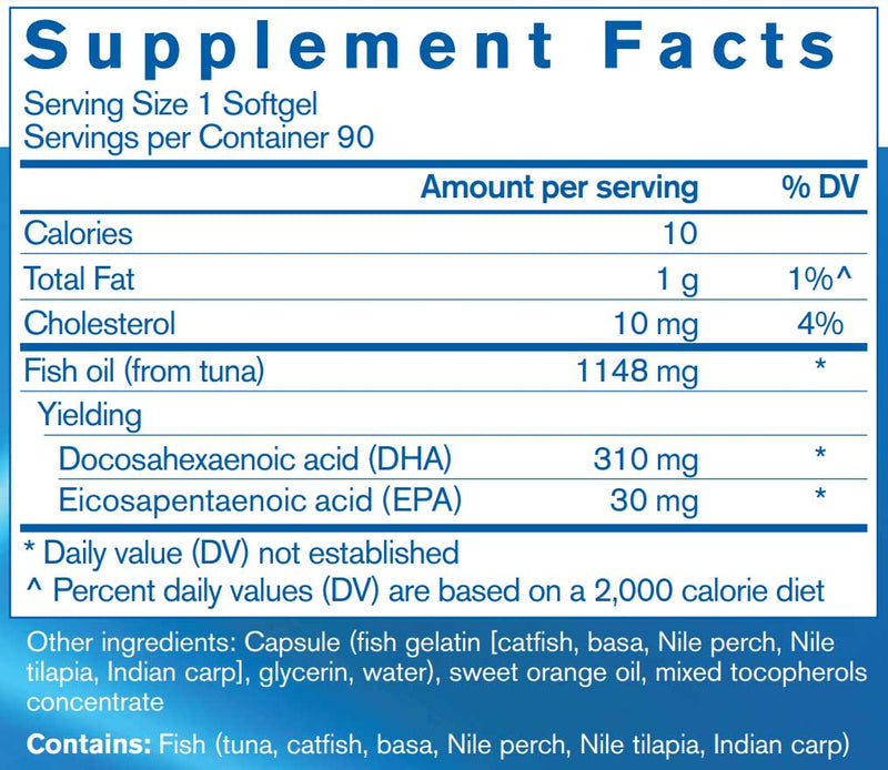 Pharmax DHA Finest Pure Fish Oil Capsules Ingredients