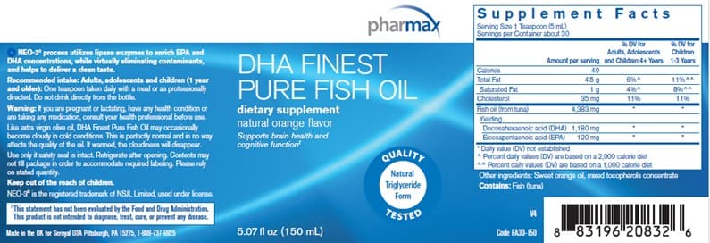 Pharmax DHA Finest Pure Fish Oil