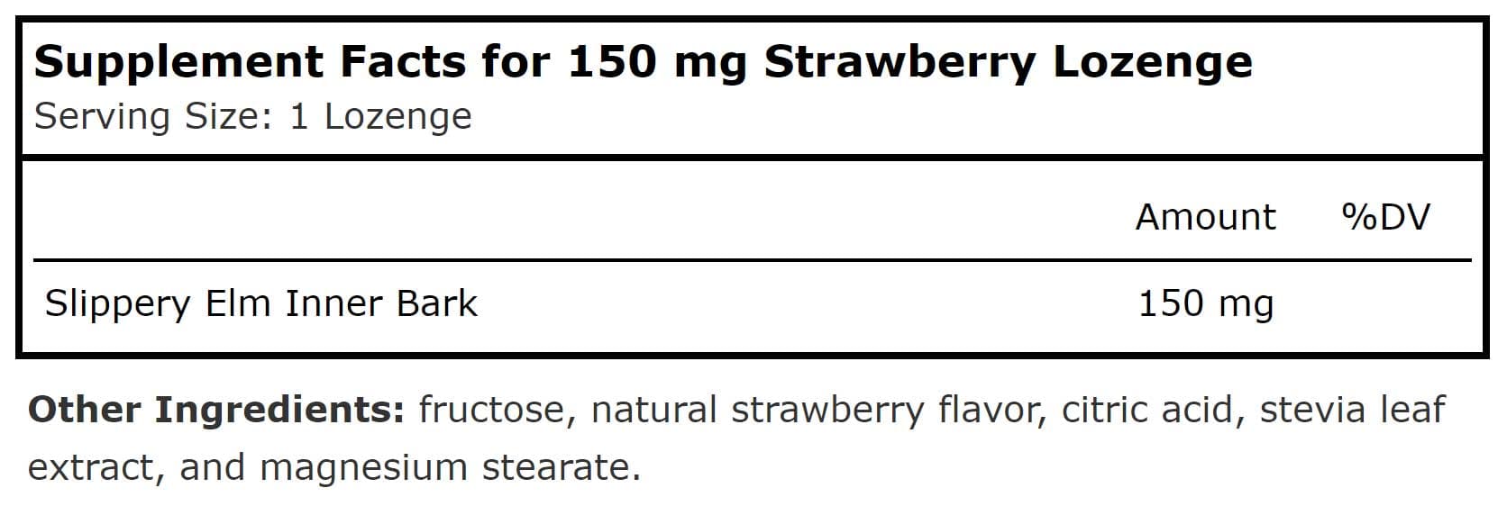 Planetary Herbals Slippery Elm Strawberry Ingredients