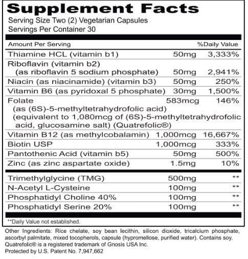 Priority One Folate Methylation Ingredients