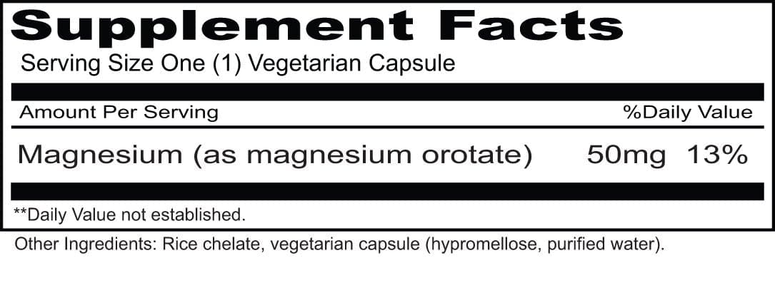 Priority One Magnesium Orotate Ingredients