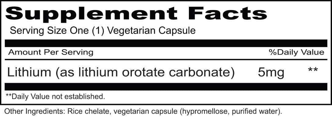 Priority One Organic Lithium 5 mg Ingredients