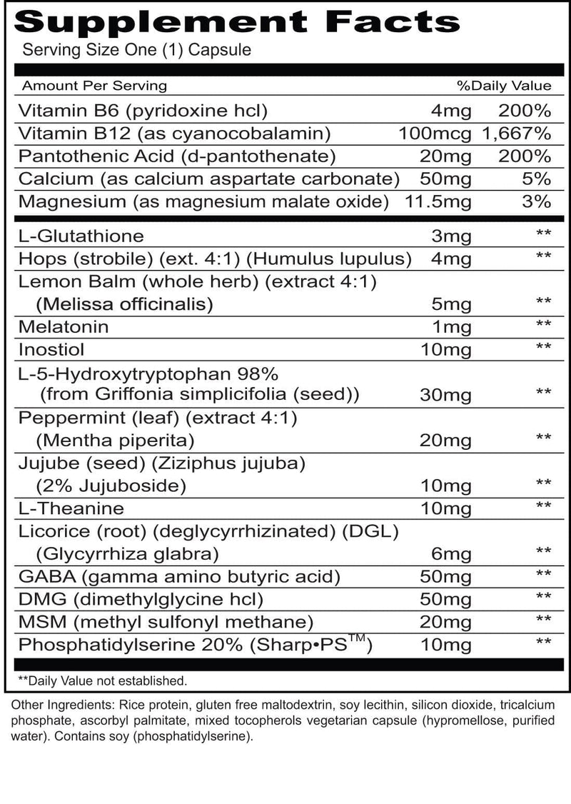 Priority One R.E.M. Ingredients
