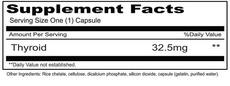 Priority One Thyroid 32.5 mg Ingredients