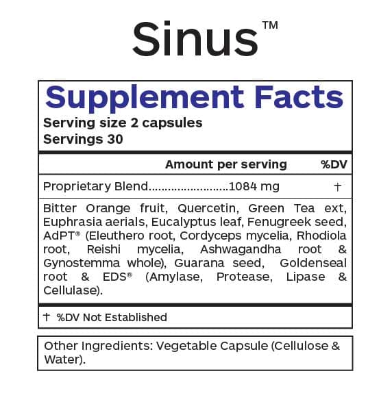  Professional Botanicals Sinus Ingredients