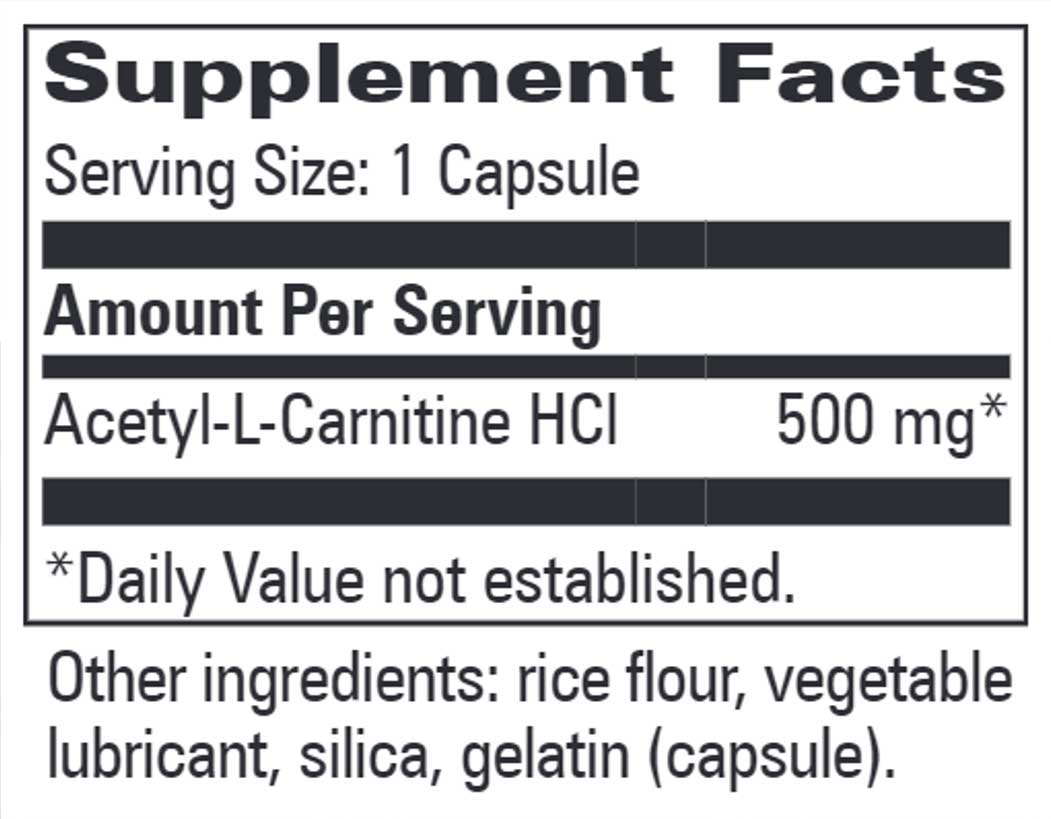 Progressive Laboratories Acetyl-L-Carnitine Ingredients 