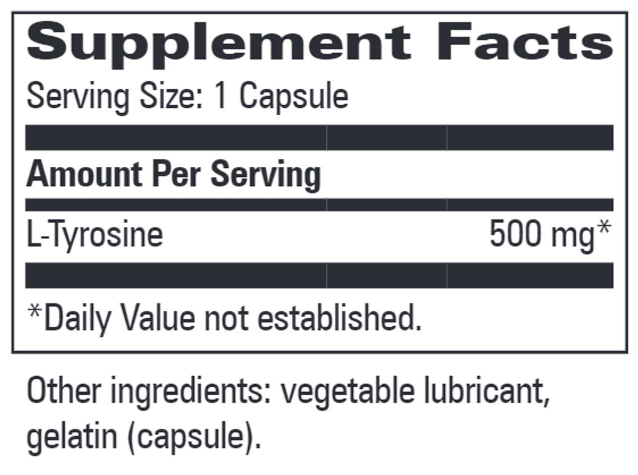 Progressive Laboratories L-Tyrosine 500 mg Ingredients 