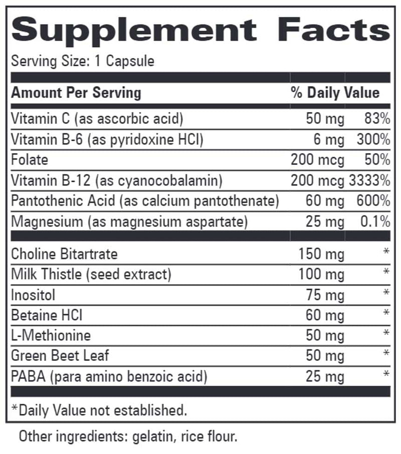 Progressive Laboratories Lipotrope Ingredients