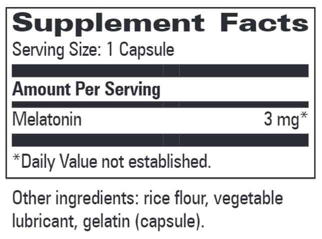 Progressive Laboratories Melatonin 3 mg Ingredients