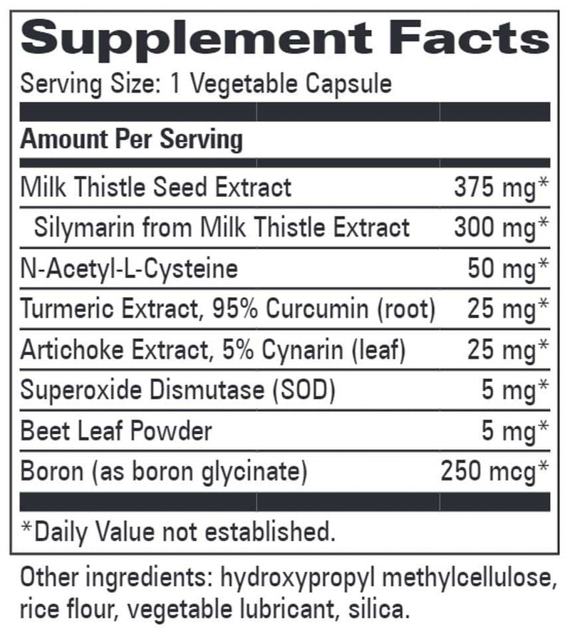 Progressive Laboratories Milk Thistle Complex Ingredients