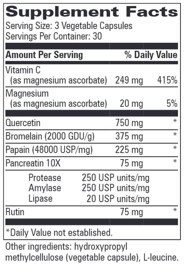 Progressive Laboratories QB-Zyme Pro Ingredients 