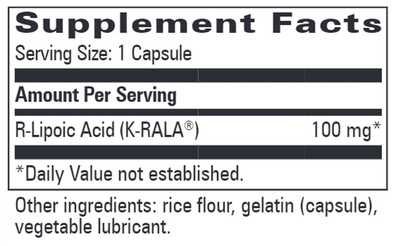 Progressive Laboratories R-Lipoic Acid Ingredients 