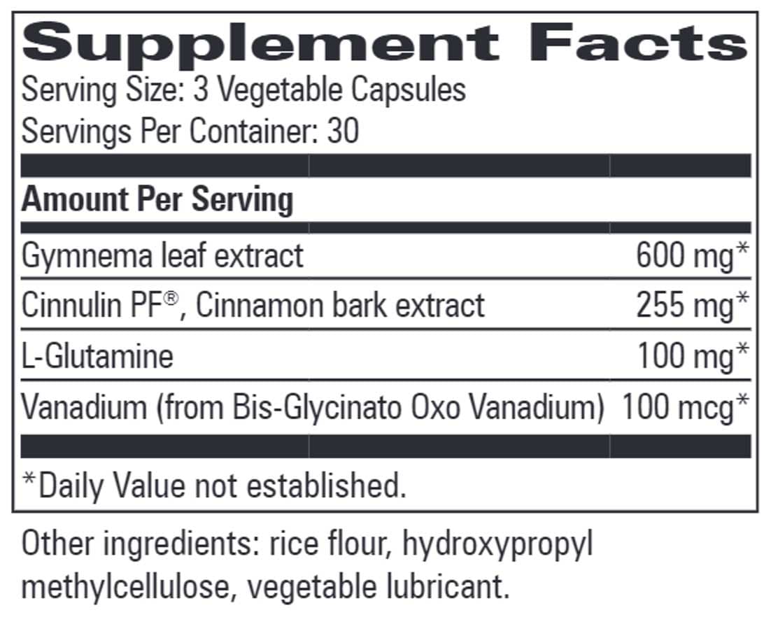 Progressive Laboratories Vanadium Complex with Cinnulin PF Ingredients 