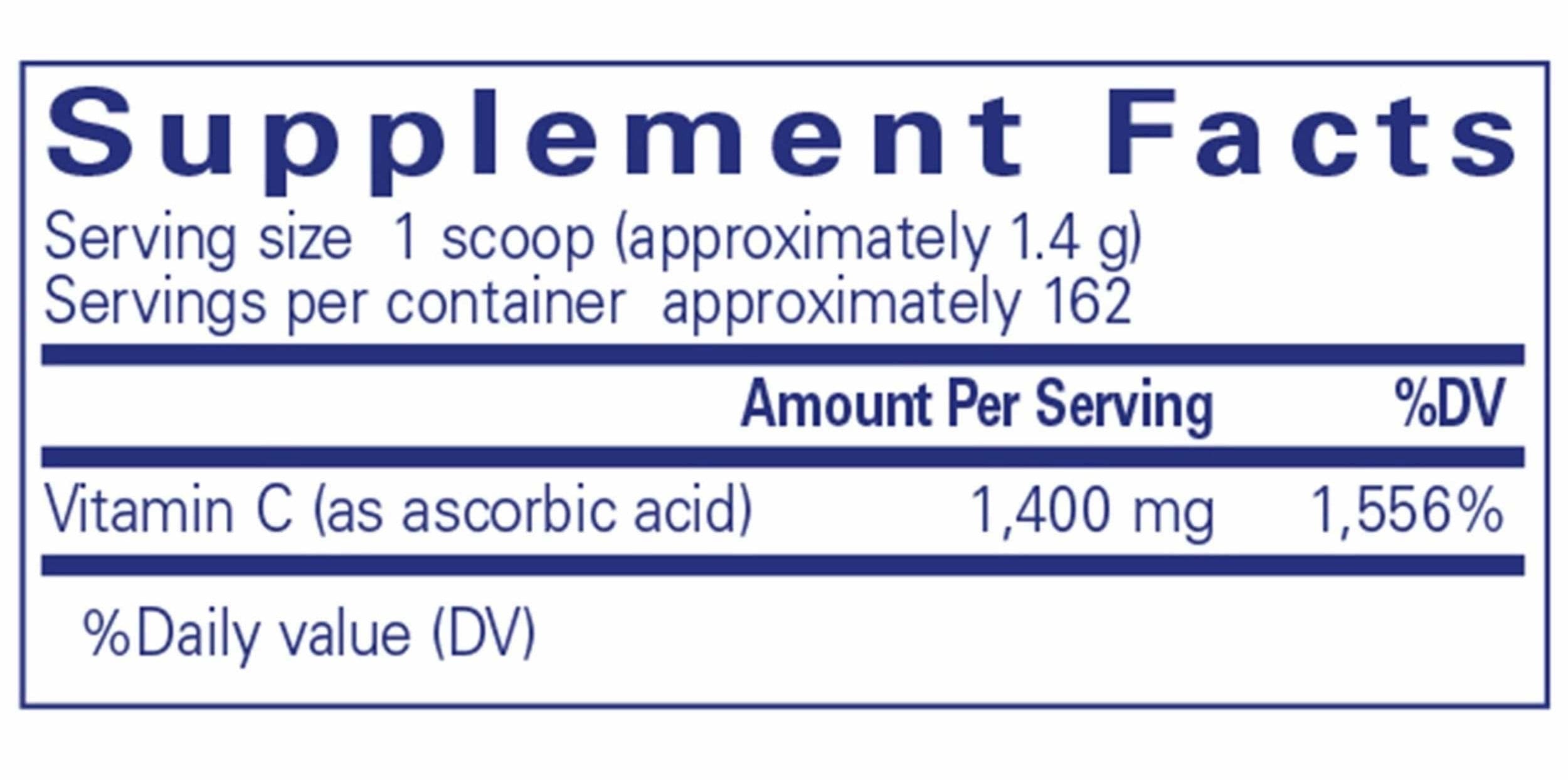Pure Encapsulations Ascorbic Acid Powder Ingredients