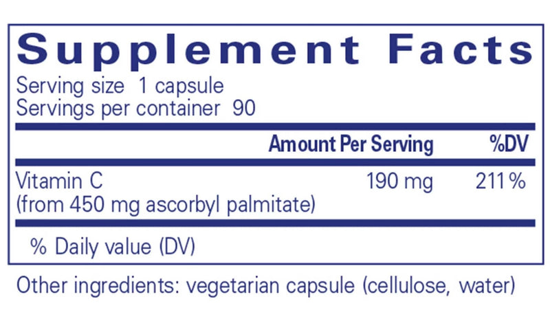 Pure Encapsulations Ascorbyl Palmitate Ingredients