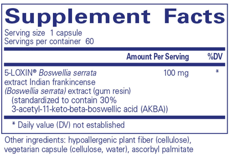Pure Encapsulations Boswellia AKBA Ingredients 