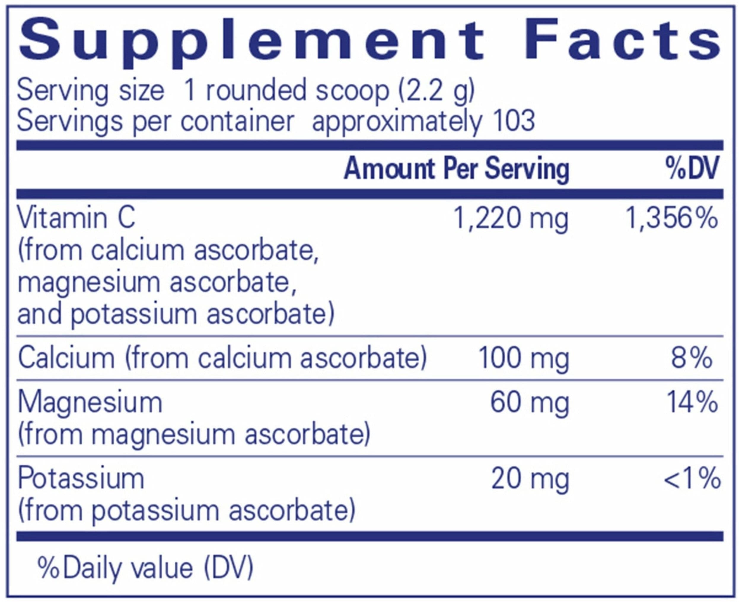 Pure Encapsulations Buffered Ascorbic Acid Ingredients 