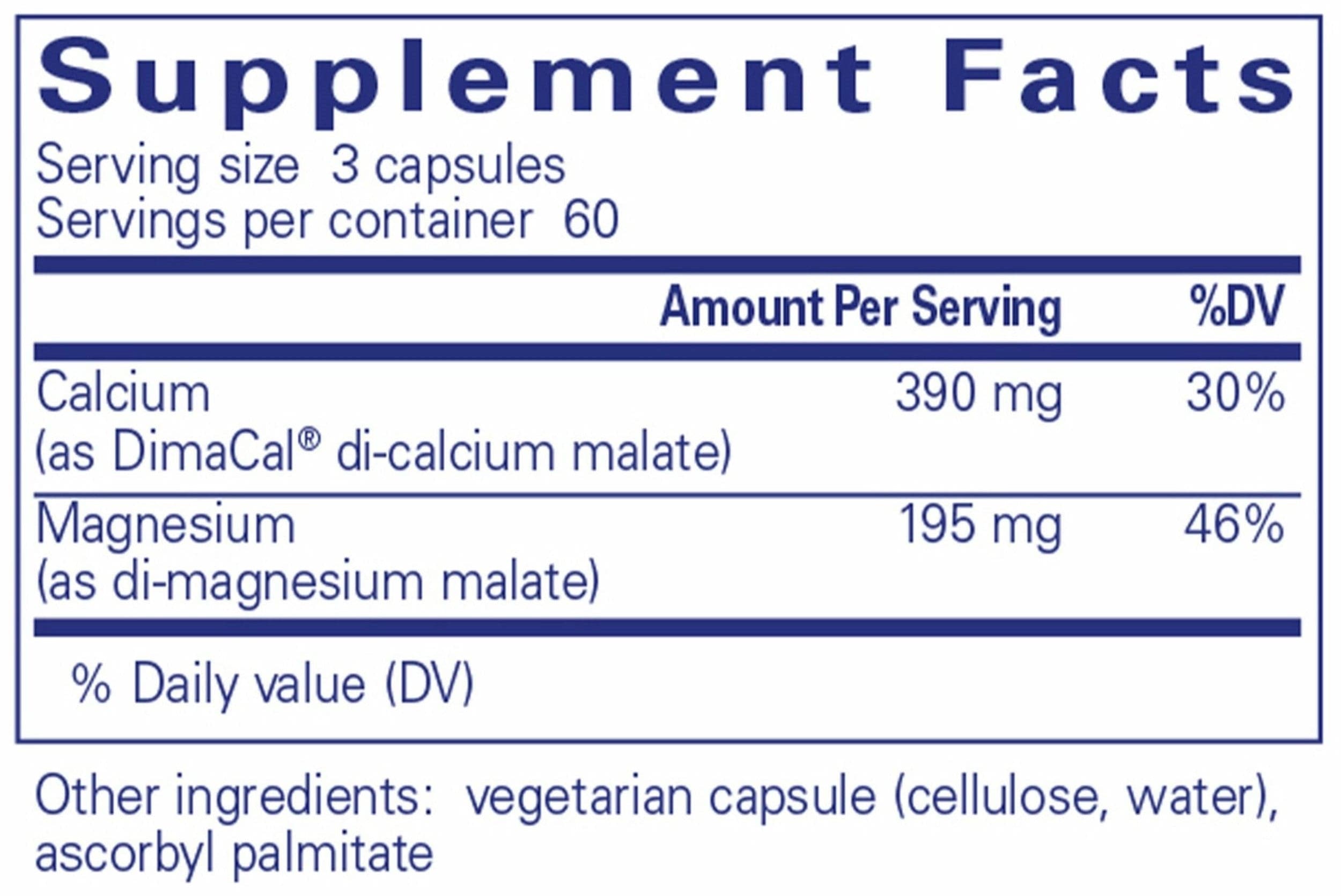Pure Encapsulations Cal/Mag 2:1 (malate) Ingredients 
