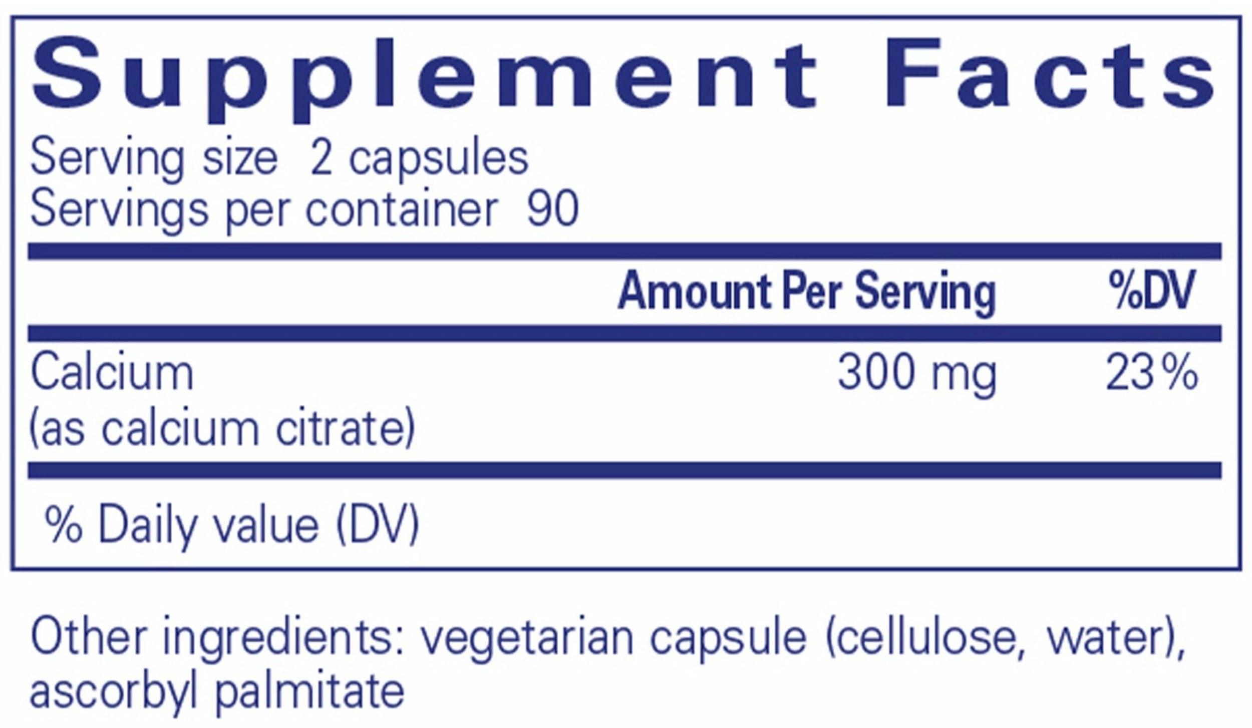 Pure Encapsulations Calcium (Citrate) Ingredient