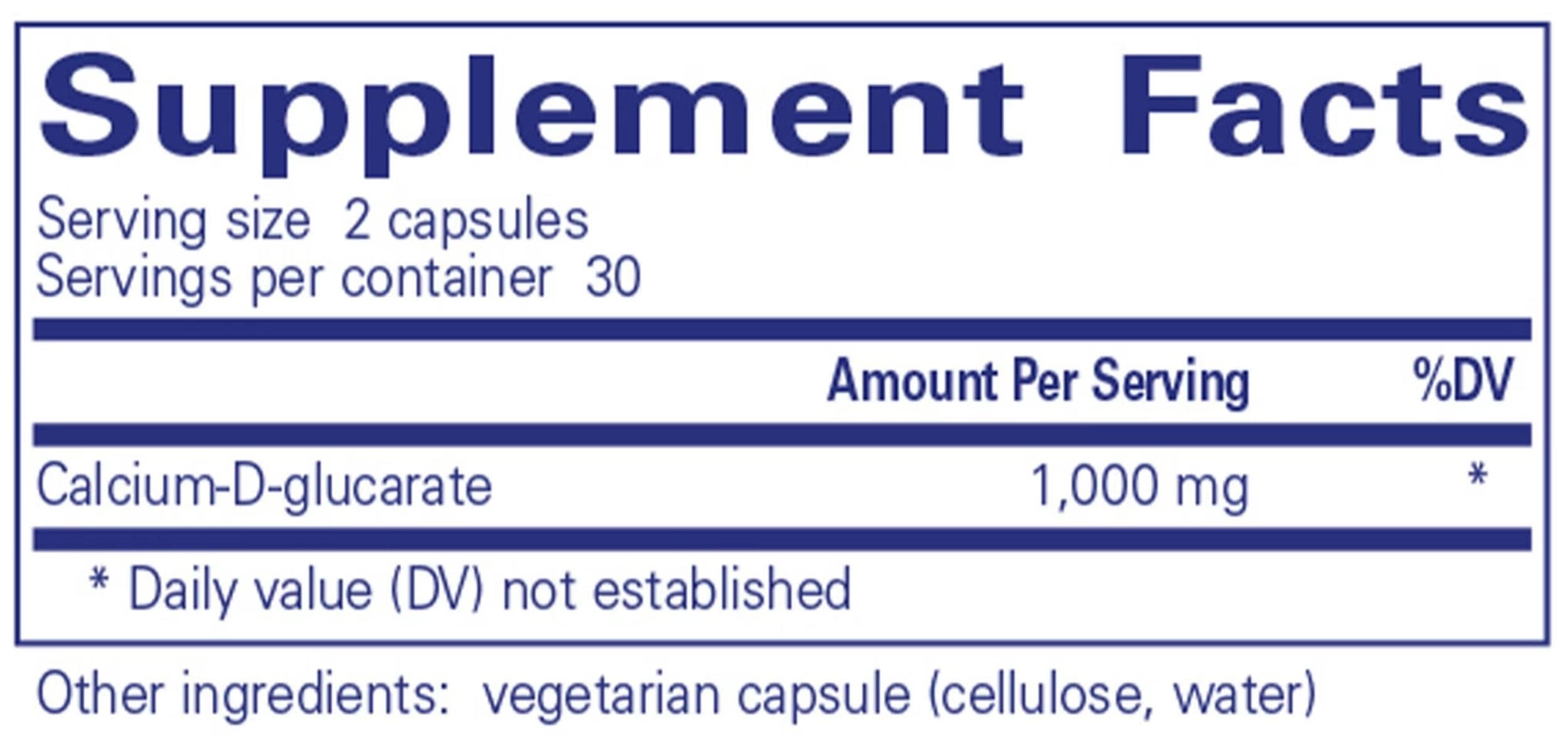 Pure Encapsulations Calcium-D-Glucarate Ingredients 