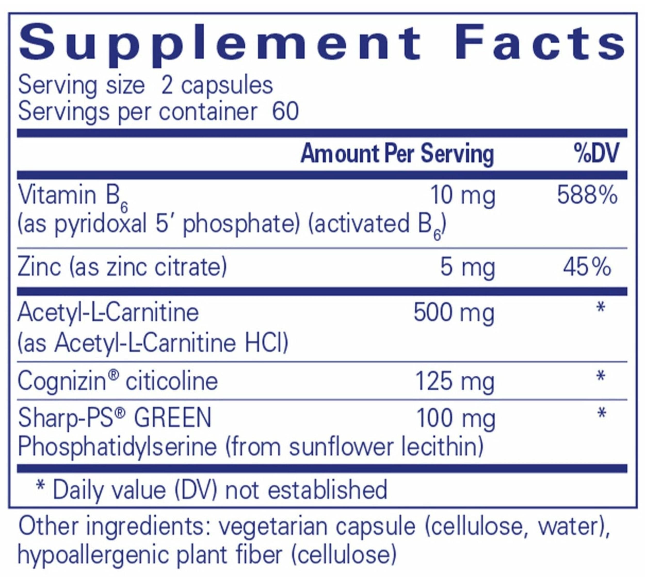 Pure Encapsulations CogniPhos Ingredients 