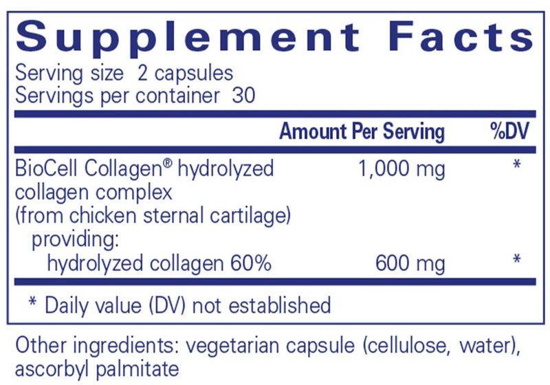 Pure Encapsulations Collagen JS Ingredients 