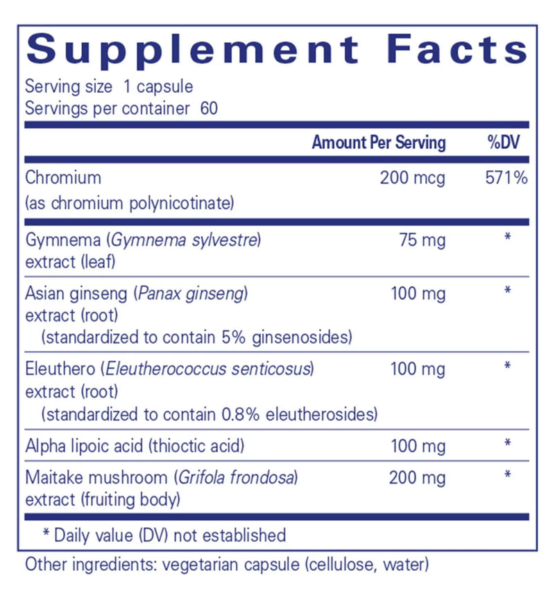 Pure Encapsulations Glucose Support Formula Ingredients