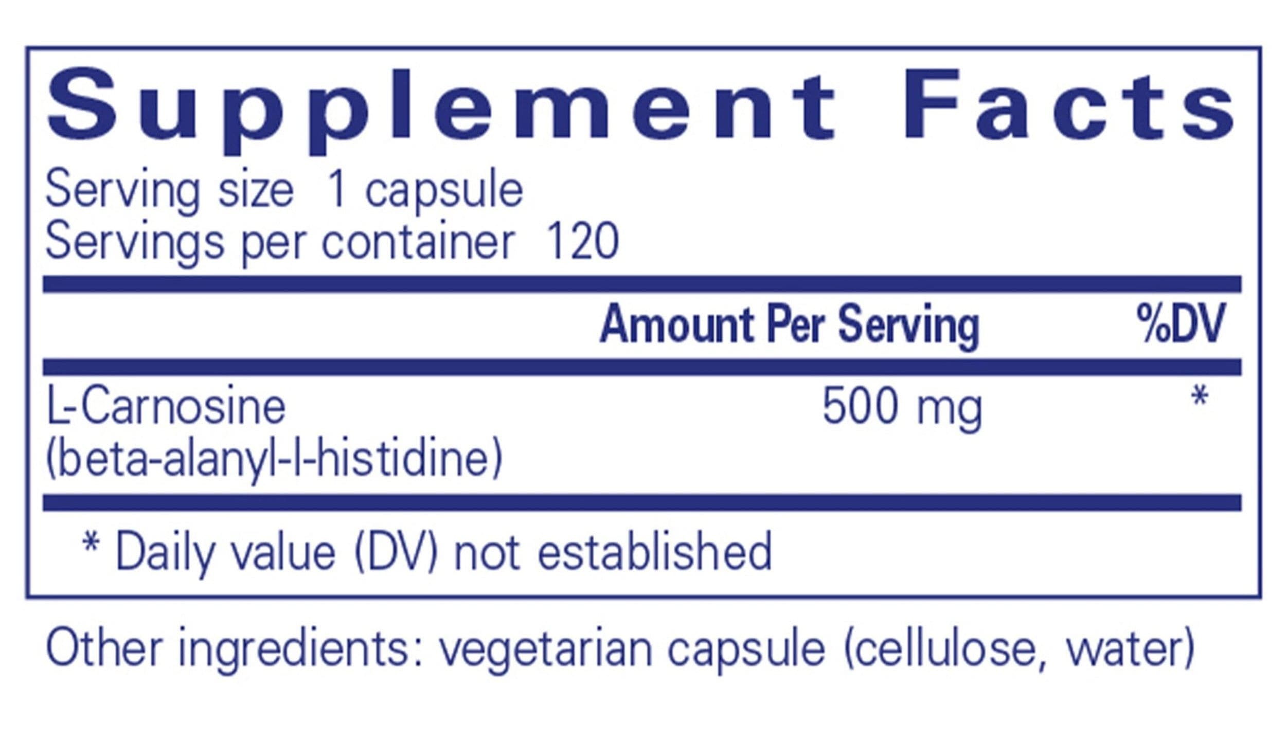 Pure Encapsulations L-Carnosine Ingredients