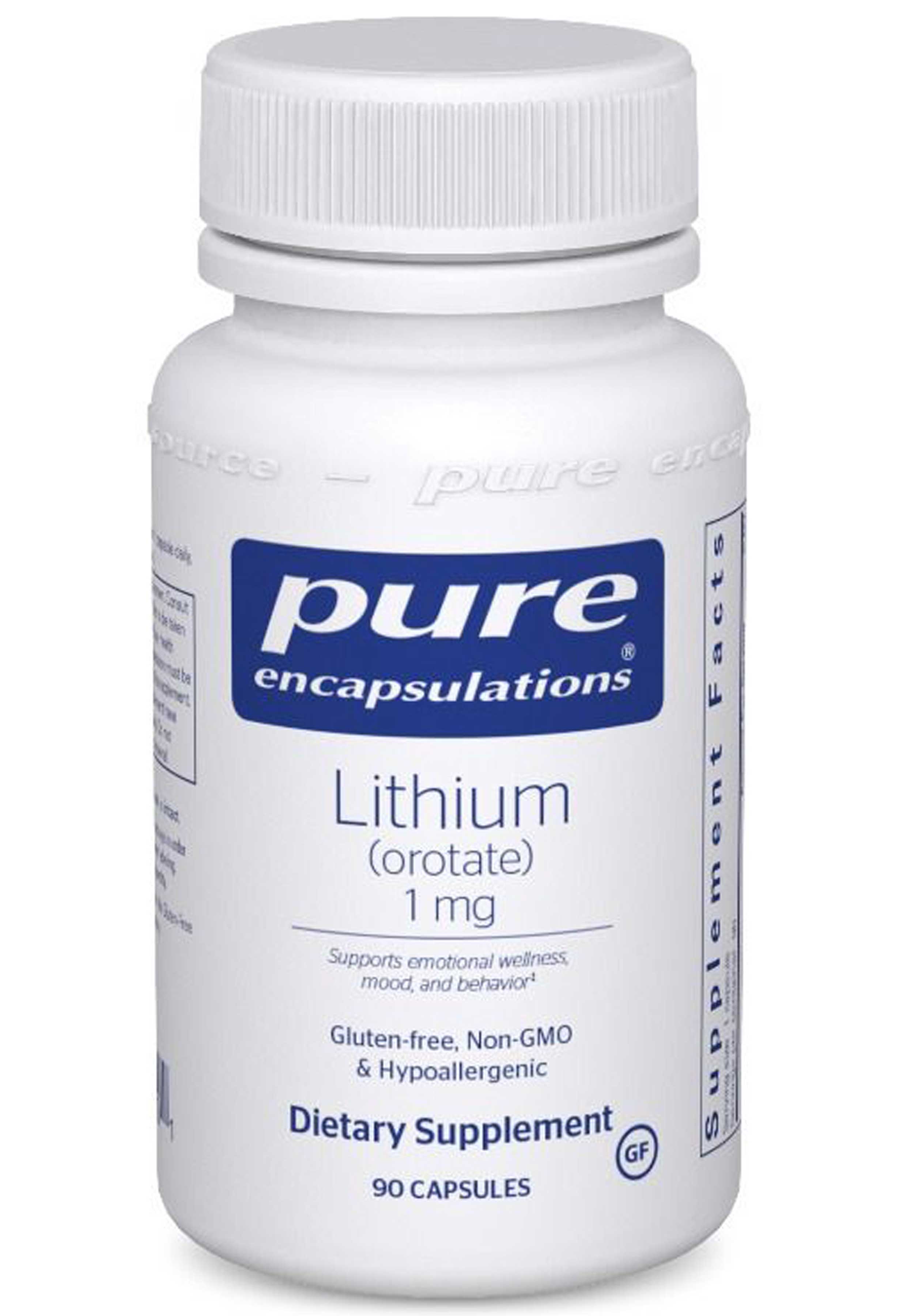 Pure Encapsulations Lithium (Orotate) 1 mg