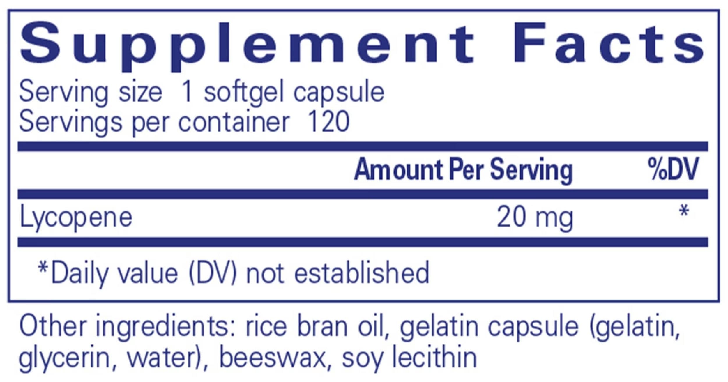 Pure Encapsulations Lycopene Ingredients 