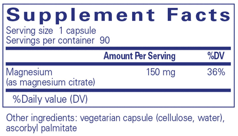 Pure Encapsulations Magnesium (Citrate) Ingredients 