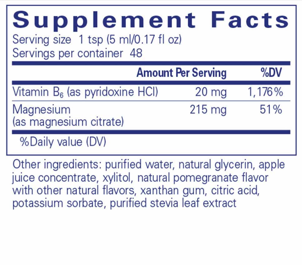 Pure Encapsulations Magnesium liquid (as Magnesium Citrate) Ingredients 