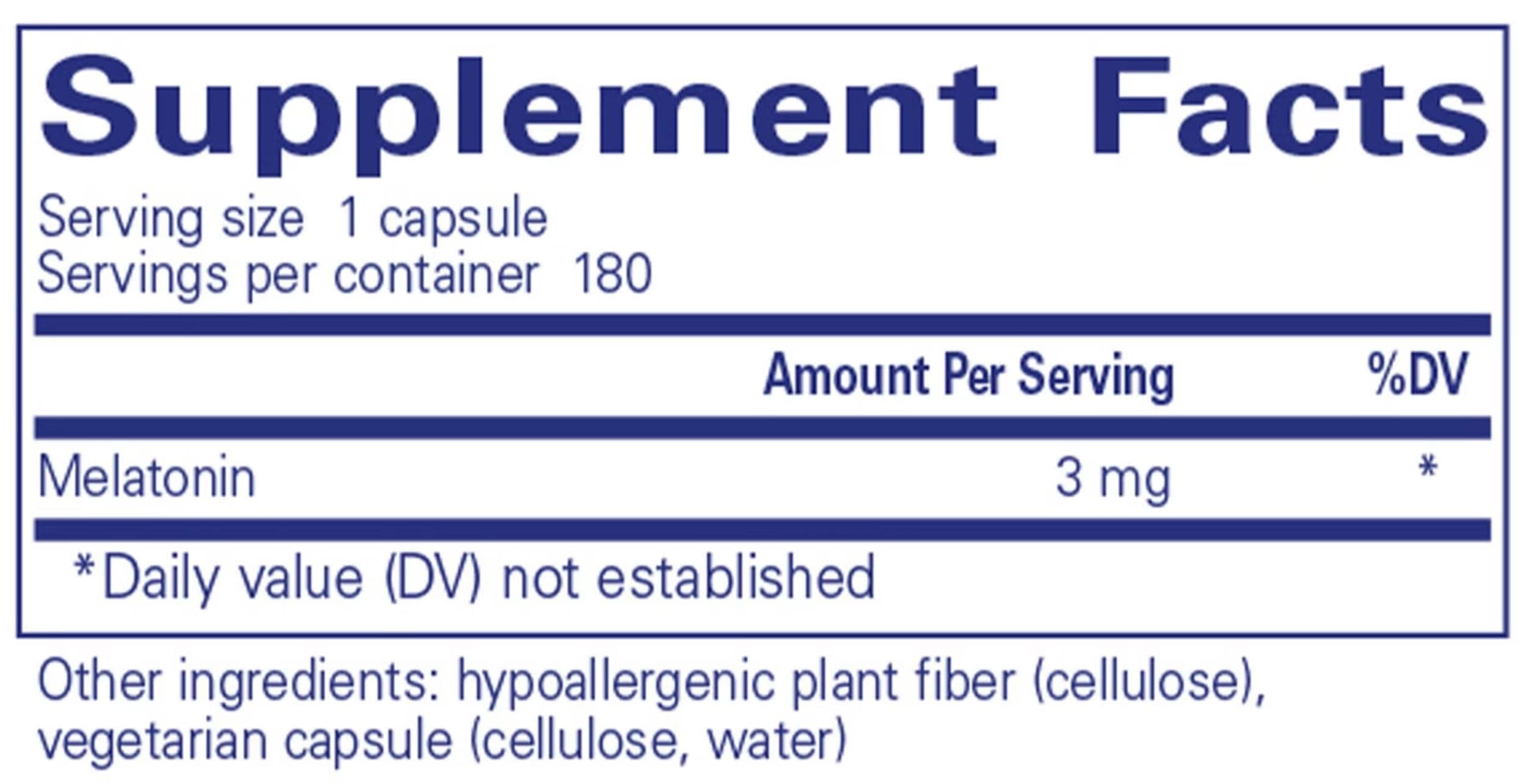 Pure Encapsulations Melatonin 3 mg Ingredients 