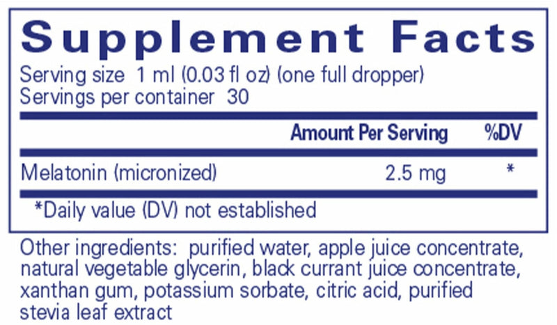 Pure Encapsulations Melatonin Liquid Ingredients 