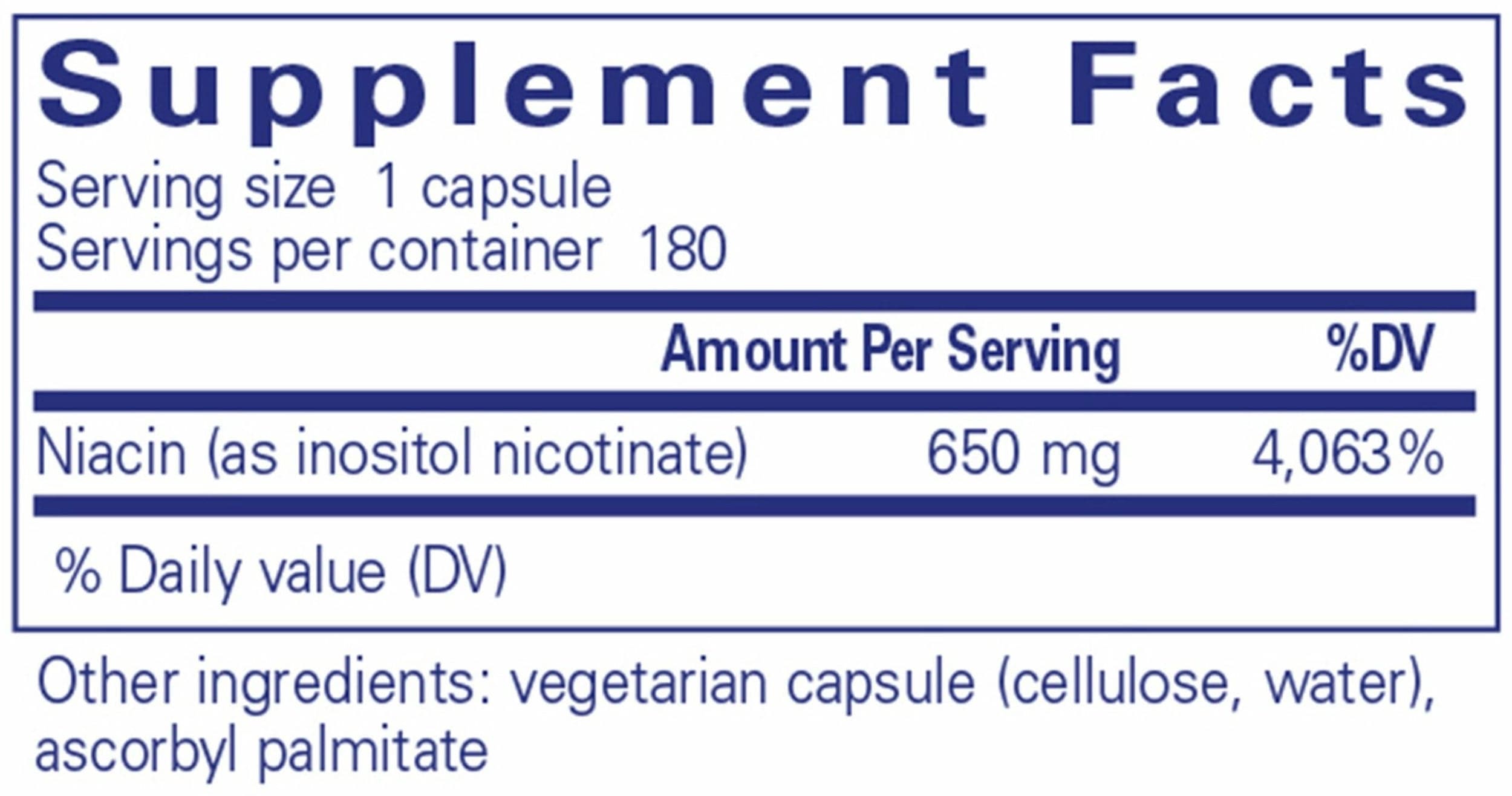 Pure Encapsulations Niacitol 650mg Ingredients 