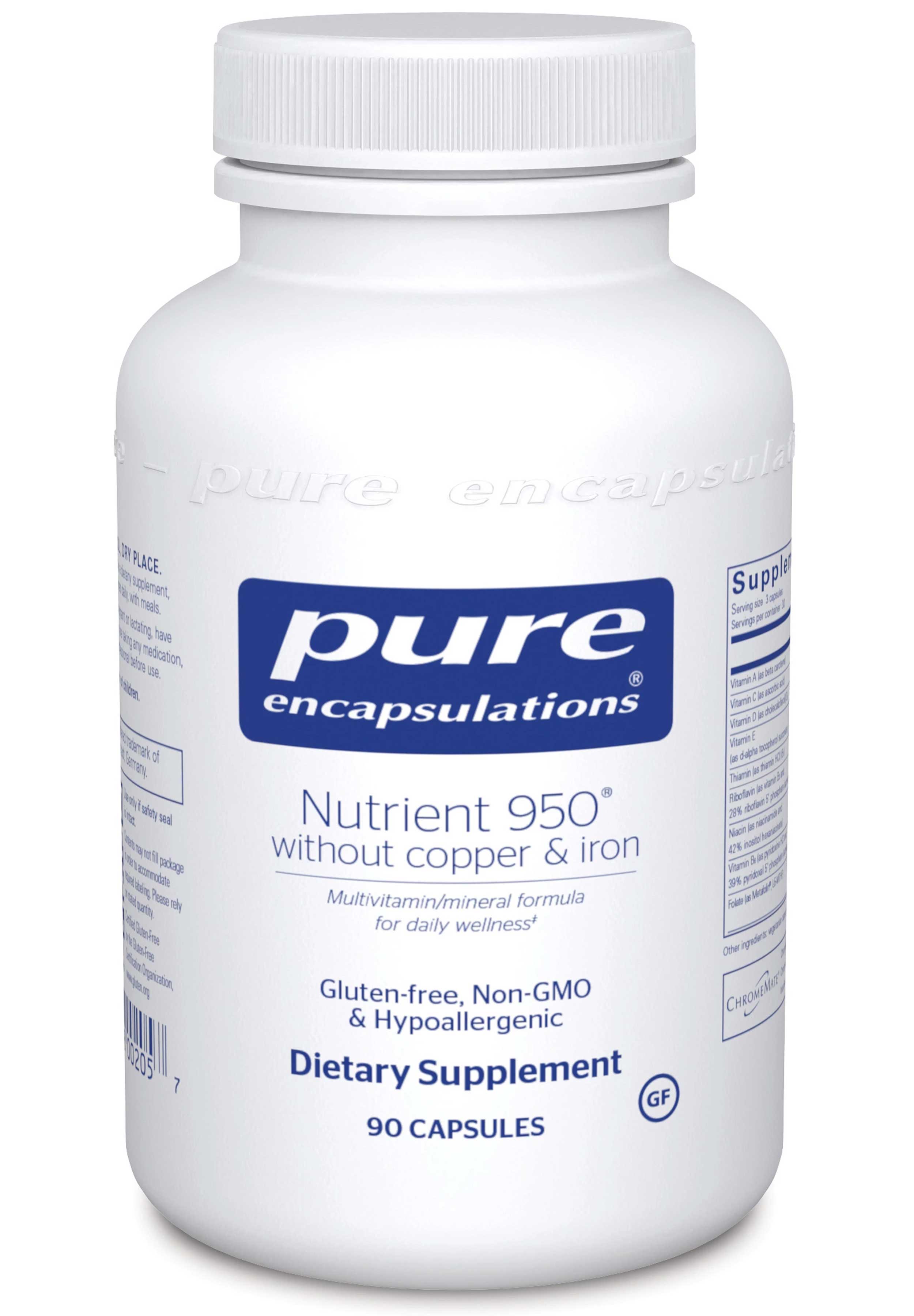 Pure Encapsulations Nutrient 950 without Copper & Iron