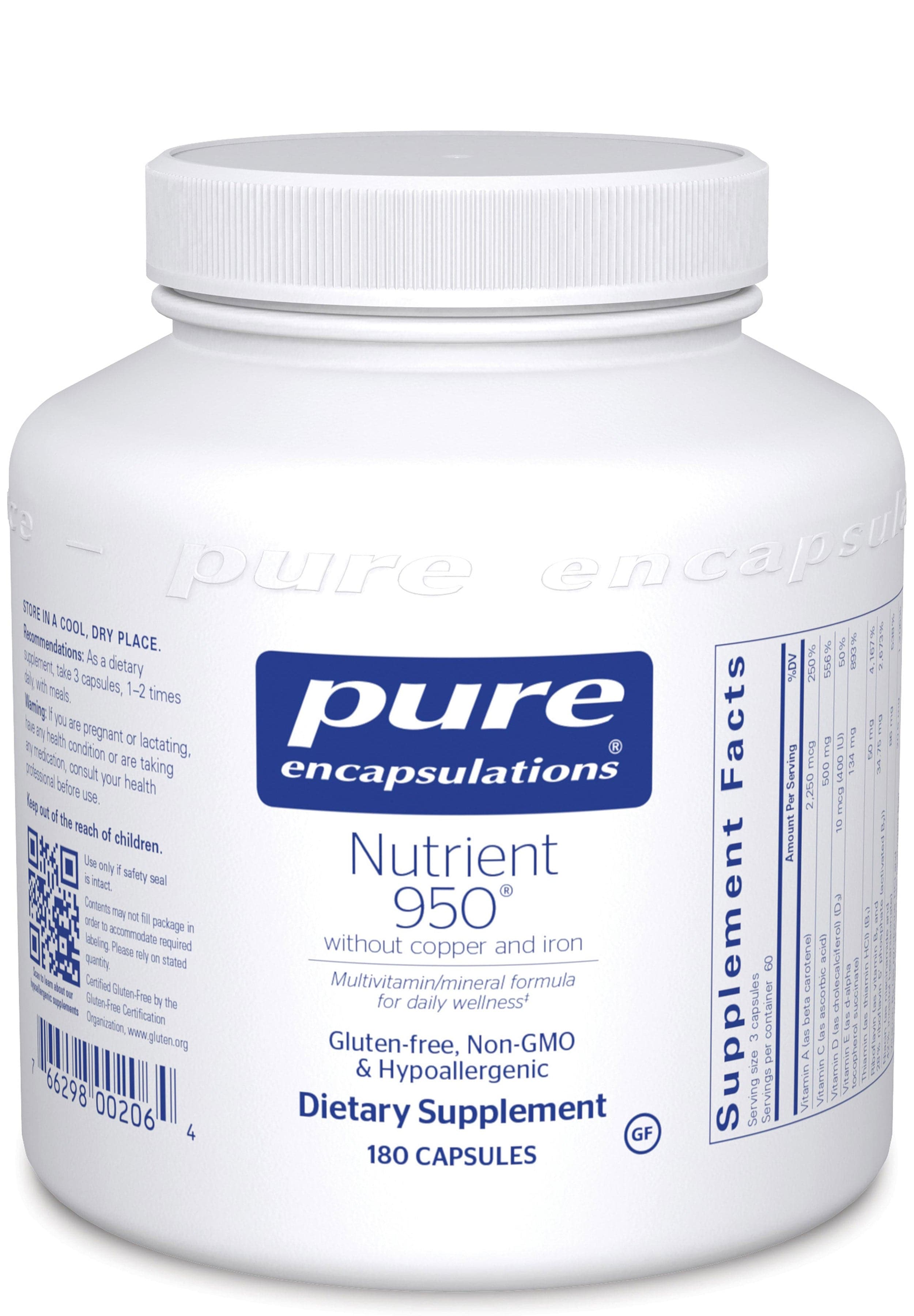 Pure Encapsulations Nutrient 950 without Copper and Iron 
