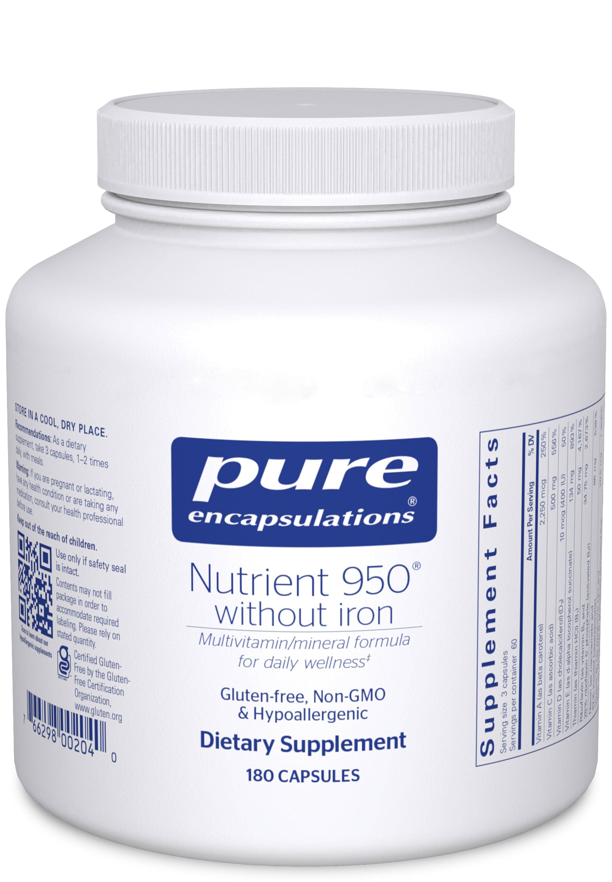 Pure Encapsulations Nutrient 950 without Iron
