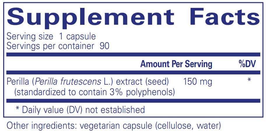 Pure Encapsulations Perilla Extract Ingredients 