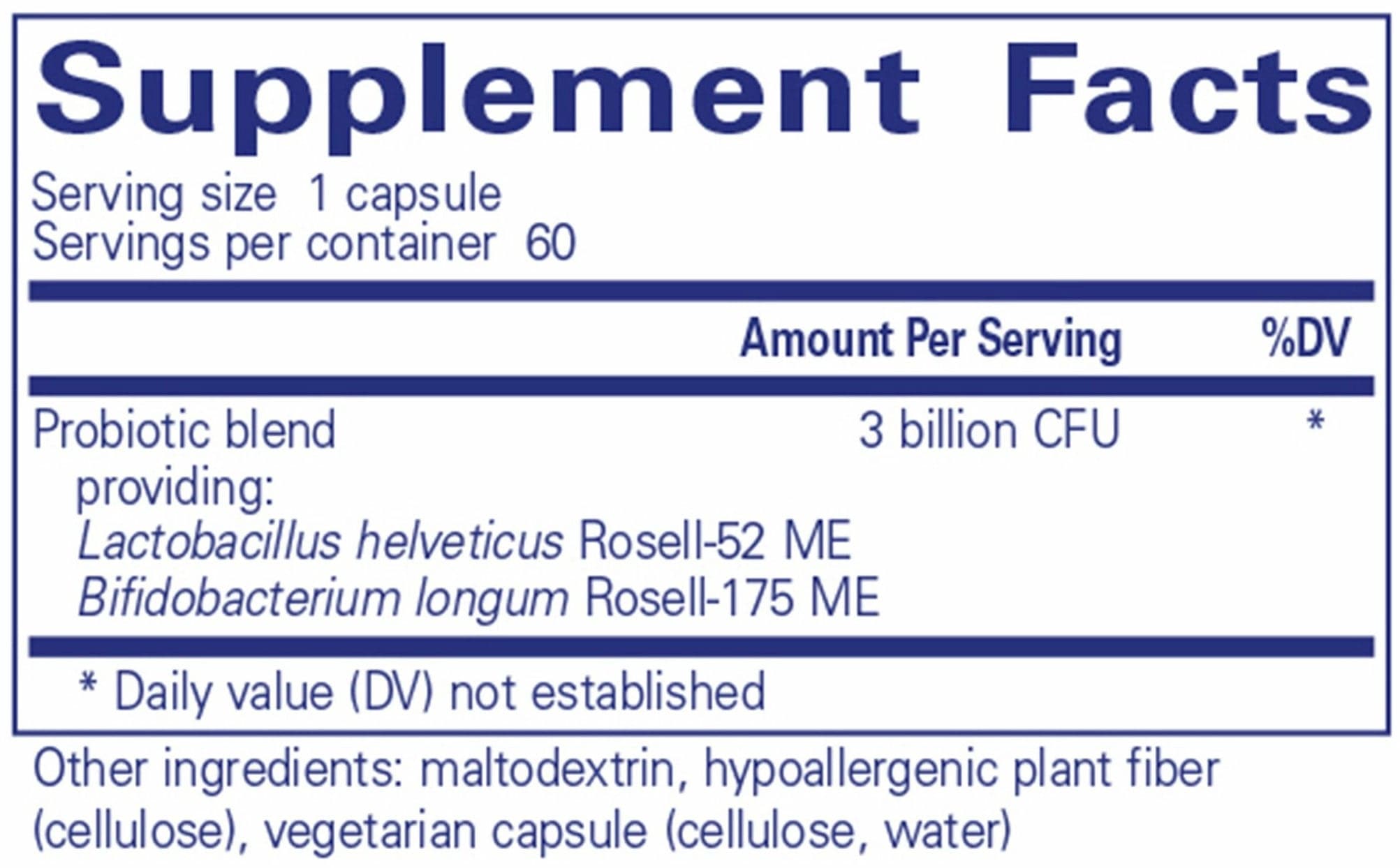 Pure Encapsulations ProbioMood (capsules) Ingredients 