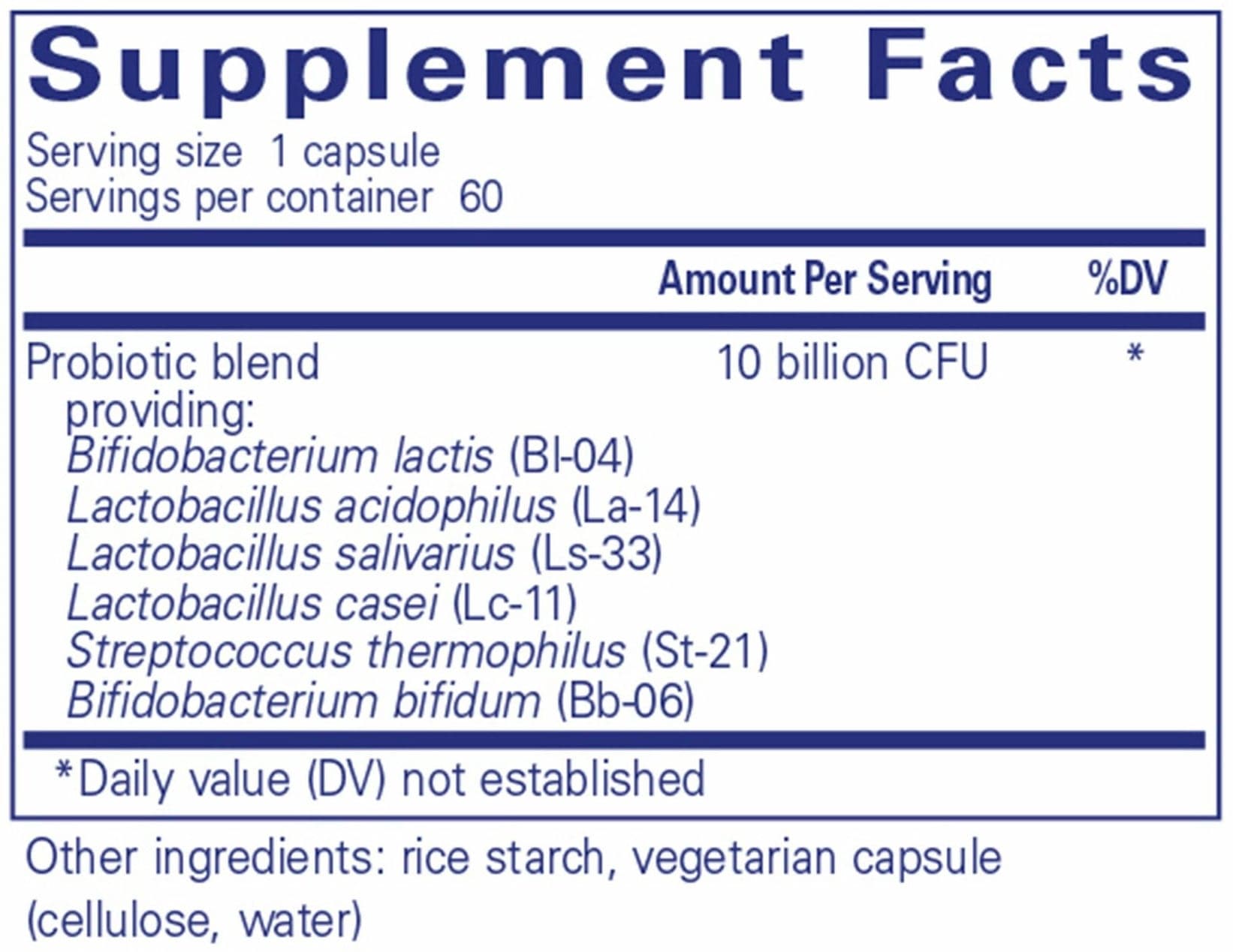 Pure Encapsulations Probiotic G.I. Ingredients 